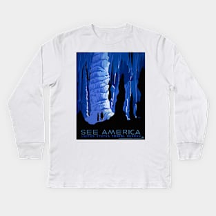 Vintage Travel Poster See America USA 1936 Kids Long Sleeve T-Shirt